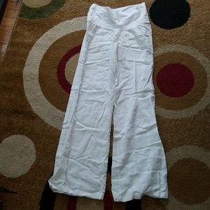 White linen pants